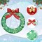 Lighted-up Christmas Wreath Bow with Lights 31.5" Prelit Outdoor Christmas Wreath Metal Holiday Decoration, Lighted Artificial Green Wreath with LED Lights, Lighted Christmas Indoor Home Display